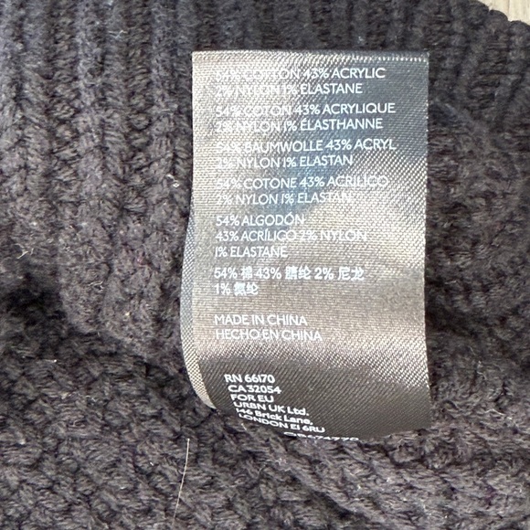 Free People Chunky Knit Turtleneck Sweater Black Medium - Picture 6 of 7